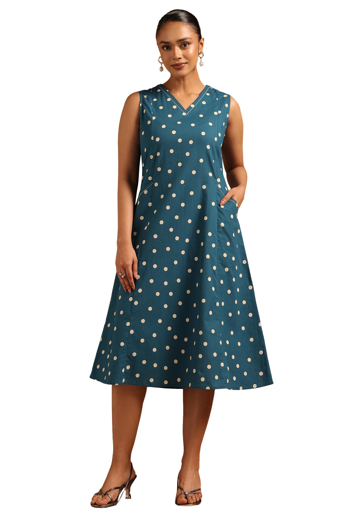 soch Womens Cotton Polka Dots Dress with Na-picture-54