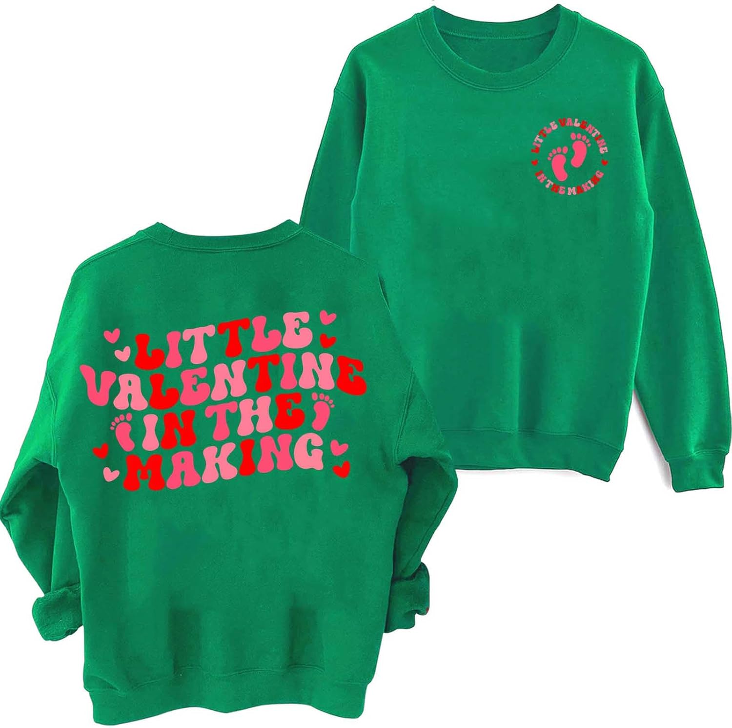 TONGCHEN Little Valentine in The Making Sweatshirt Pregnancy Announcement Sweatshirts Top Valentine's Day