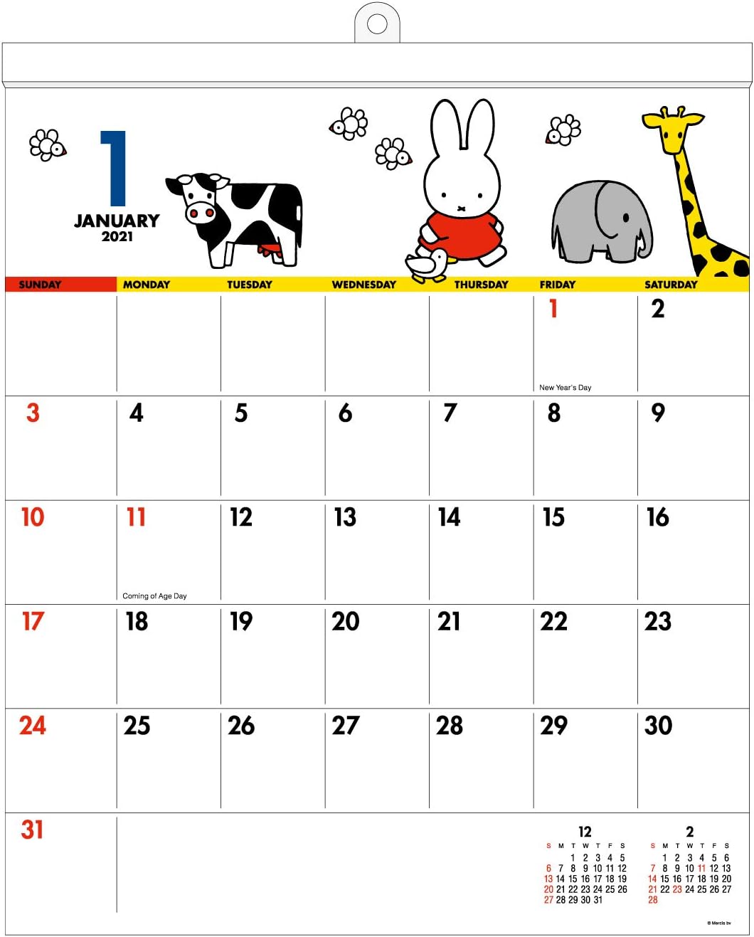 Amazon スクエア ミッフィー 21年 カレンダー 壁掛け ホワイトボードカレンダー 白 a 7 カレンダー 文房具 オフィス用品