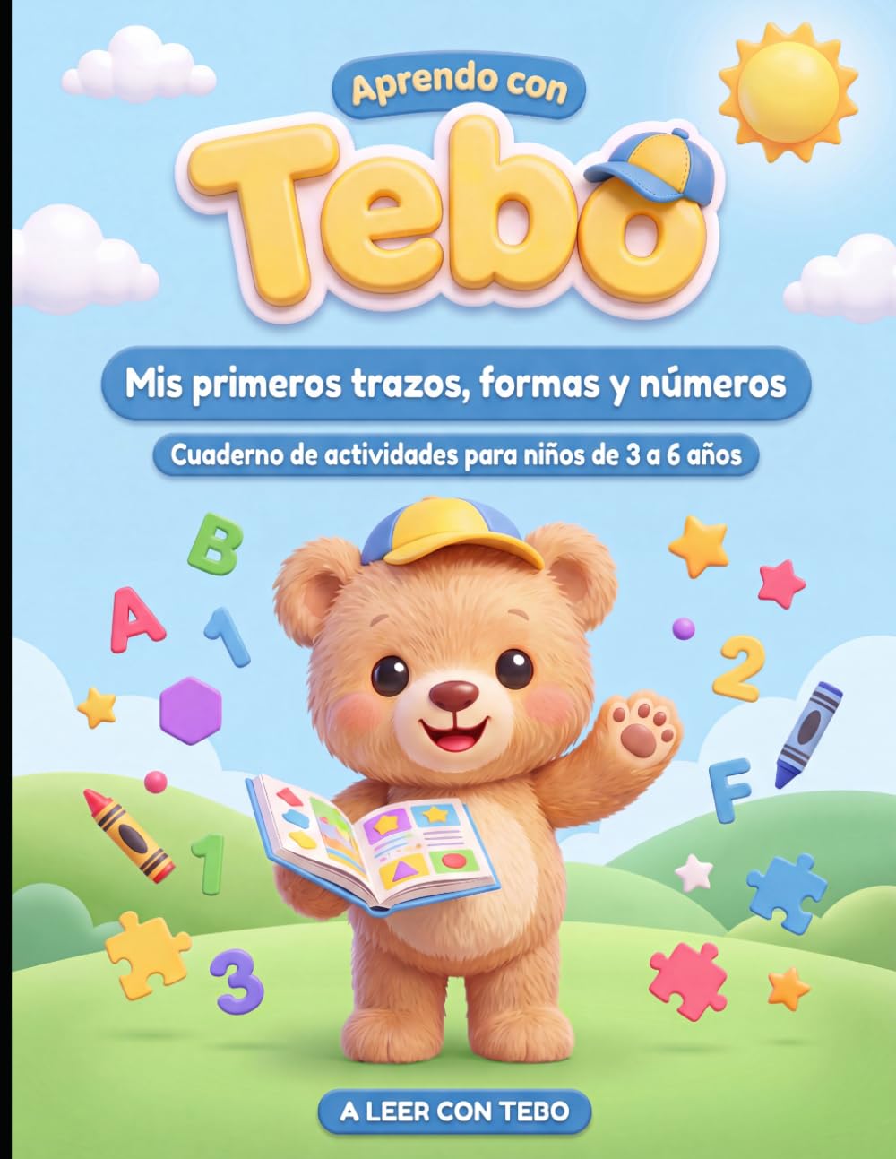 Aprendo con Tebo: Cuaderno de actividades para niños de 3 a 6 años: Trazos, formas, números y primeras letras