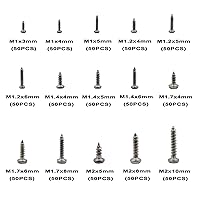 Vista 2 de Metric M1 M1.2 M1.4 M1.7 M2 - Tornillos autorroscantes de cabeza plana Phillips de acero inoxidable