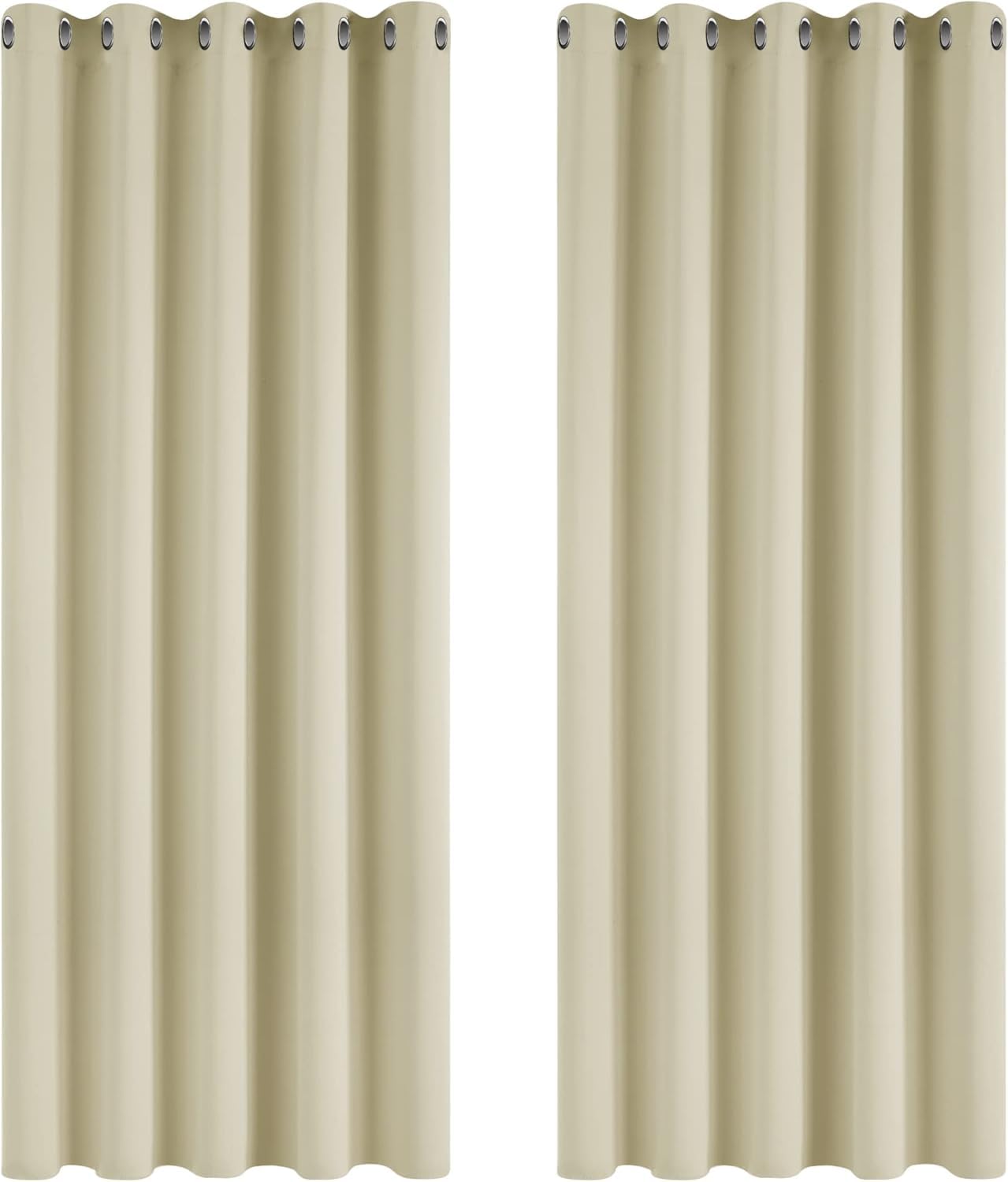Deconovo Tende Oscuranti per Interni 2 Pezzi 229 CM Altezza, Termiche Isolanti, Anti-Rumore, con Anelli, Ideali per Camera da Letto e Soggiorno, 168x229 CM, Beige Scuro