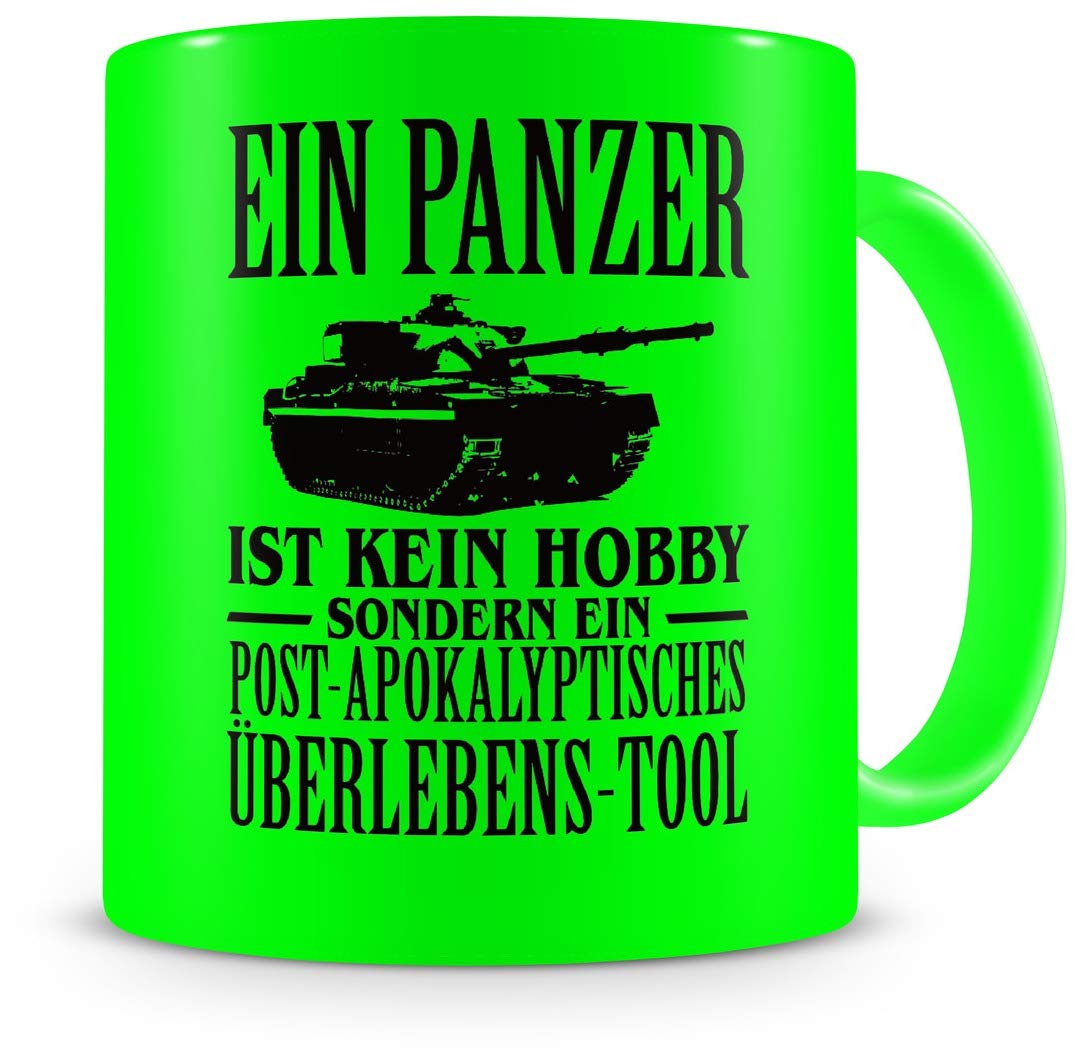 Samunshi Auto Tasse Mit Spruch – Lustige Kaffeetasse 300 Ml, Neon Grün, Spülmaschinen- & Mikrowellengeeignet