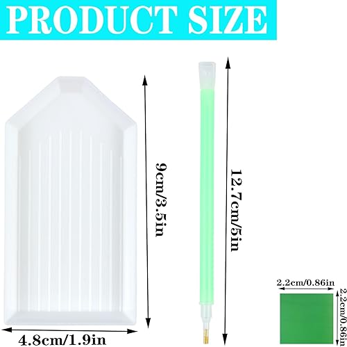 Miniatura 9 de QYING Juego de herramientas y accesorios de pintura artística de diamante 5D de 68 piezas, con bandejas de pintura de arte de diamantes y caja de