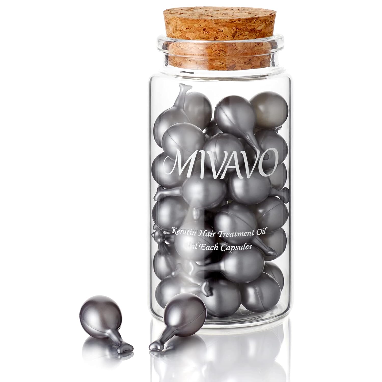 MIVAVO Keratin Hair Treatment Hair Care Capsules For Dry And Damaged Hair Suitable For Hair Care After Dyeing Exquisite Glass Bottle Packaging (Pink) 36 Capsules : Beauty & Personal Care