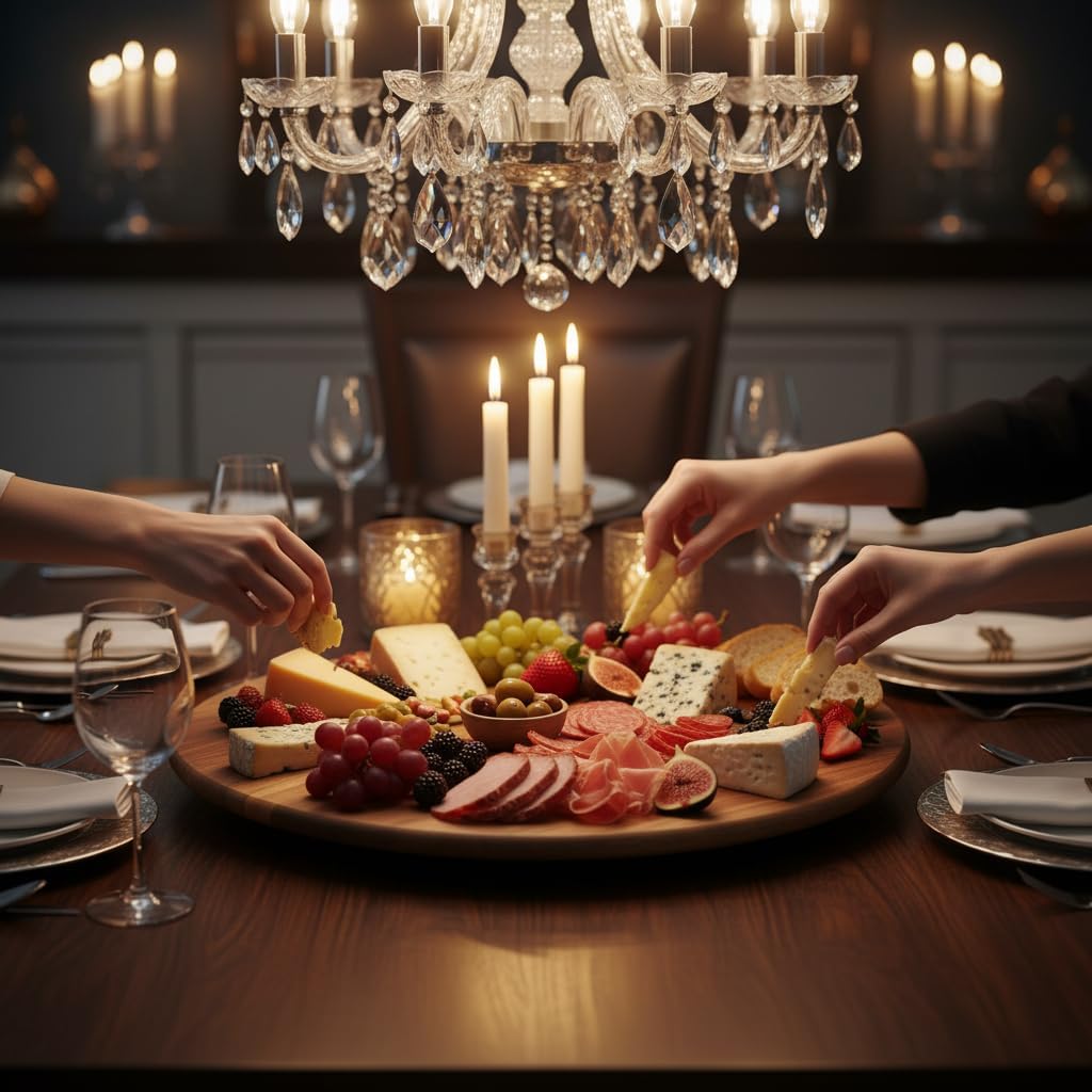 Woodard & Charles Round Lazy Susan Turntable with Stainless Steel Ball Bearing Mechanism (Brown)