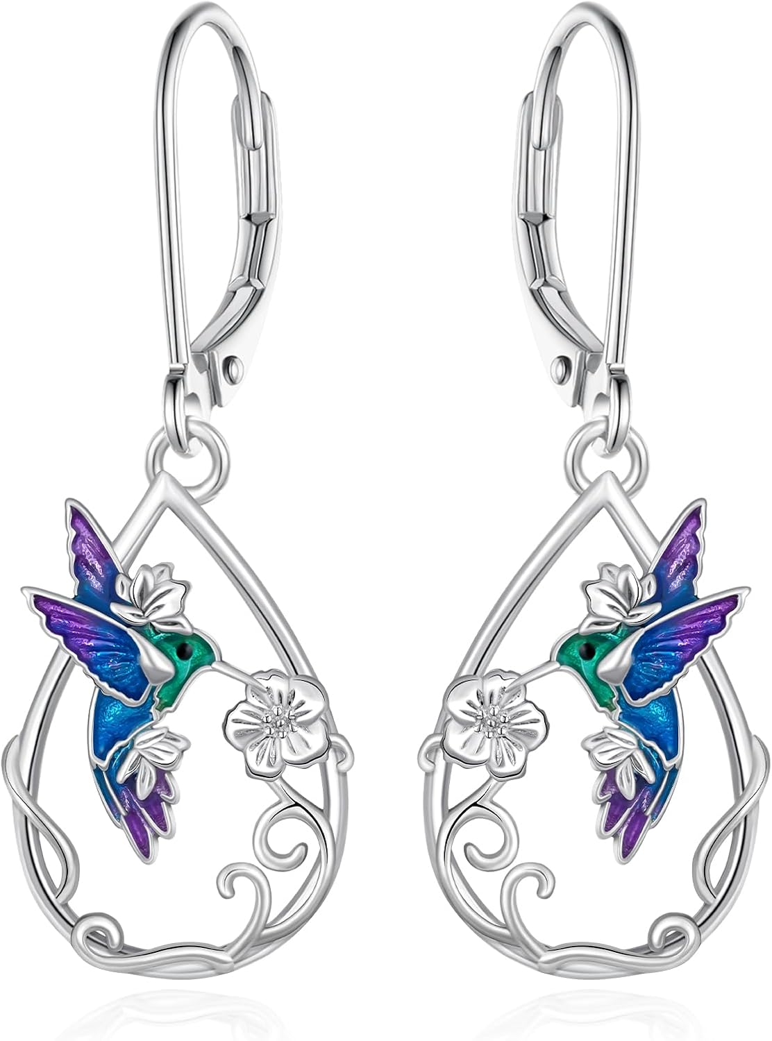 Hummingbird Earrings for Women 925 Sterling Silver Dangle Earrings Bird Jewelry Hummingbird Gifts for Women Mom