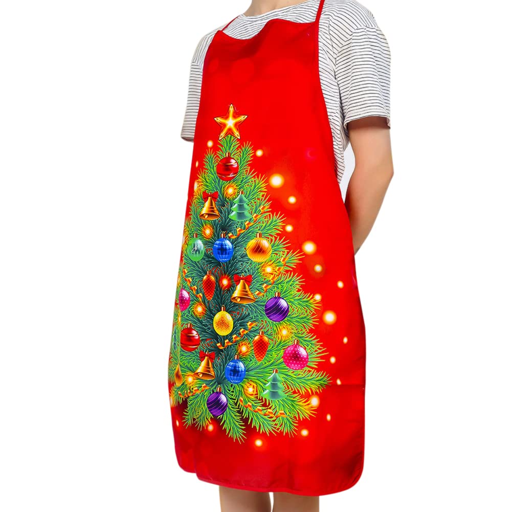 Christmas Aprons for Women Men Cartoon Kitchen Aprons Santa Snowman Elk Adult Pinafore Merry Christmas Sign Dinner Party Apron Decor Novelty Aprons for Xmas Restaurant House Kitchen Cooking Baking BBQ