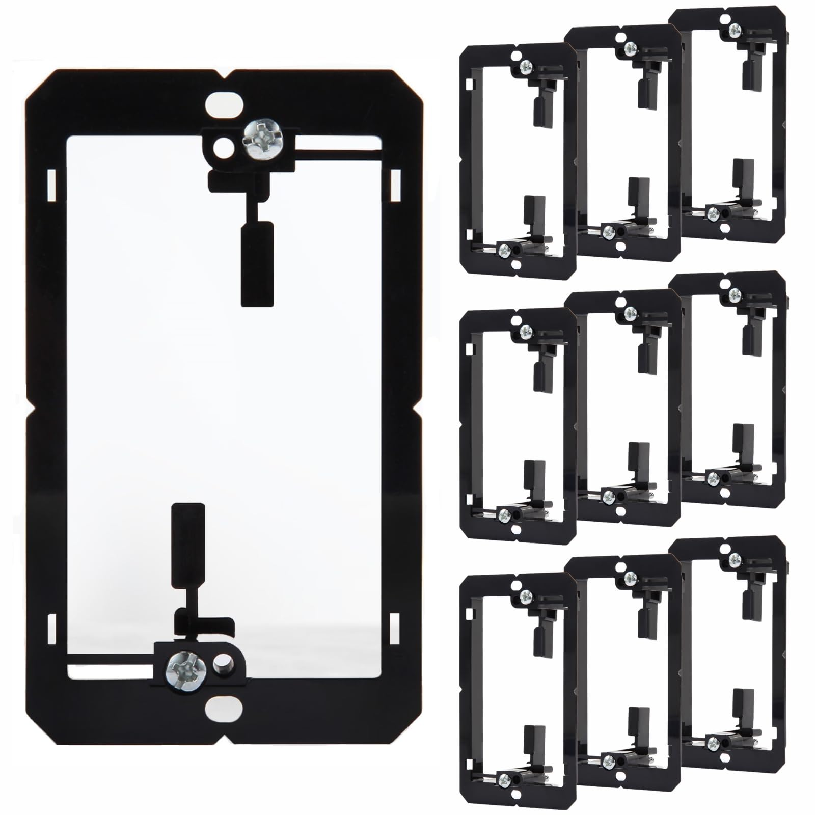 10 Pack Single Gang Low Voltage Mounting Bracket, Wall Plate Cable Pass Through, Multipurpose Drywall Mounting Wall Plate Bracket