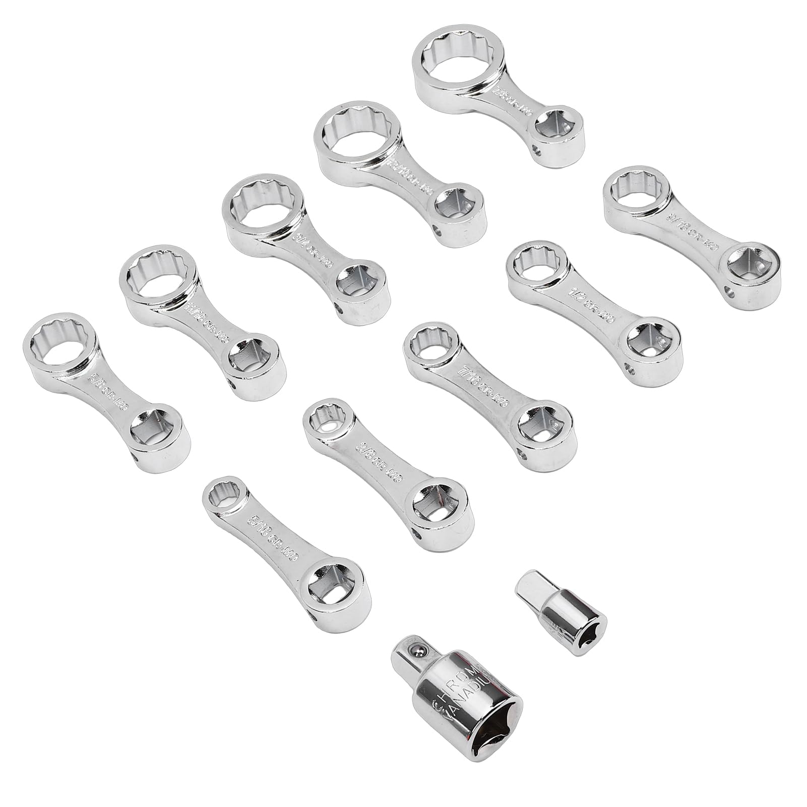 Jeu D'adaptateurs de clé de Torsion 12 Points en Acier au Chrome Vanadium 12 Pièces pour Réparations Automobiles Polyvalentes, Boîte à Outils Portable Incluse pour un Rangement et une