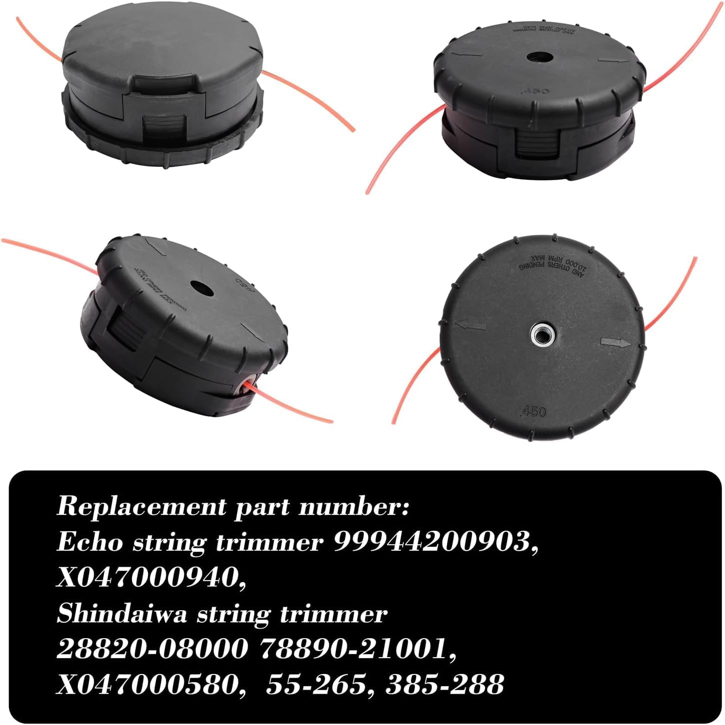 Cluparis Speed Feed 450 Trimmer Head SRM 266, String Trimmer Line .095 Inch 3lb Premium Spiral in Spool Red Heavy-Duty