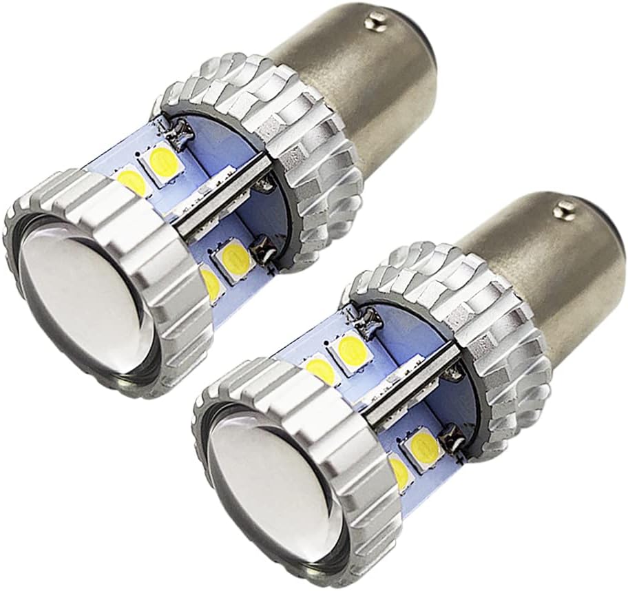 Ruiandsion 2 szt. 1142 1076 1176 BA15D żarówki LED 10-30 V super jasne 3030 20SMD z zamiennikiem projektora do cofania światła tylne hamulca, białe