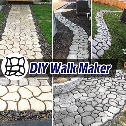 AICTIMO 2Pack Concrete Molds for Walkways, Stepping Stone Molds for Garden Path Reusable Walk Maker DIY Patio Pavers for Lawn Yard