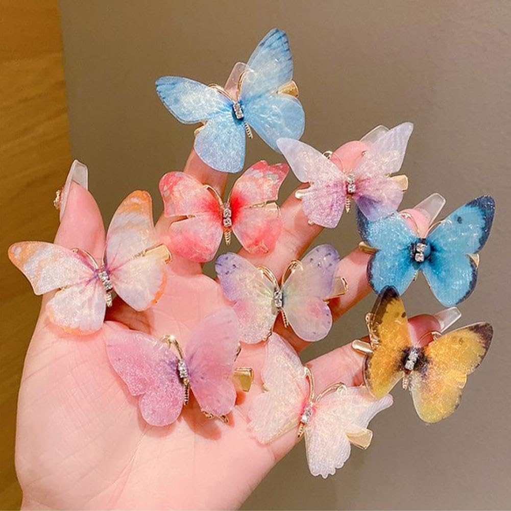 6pcs Colorful 3d Butterfly Hair Clips for Girls – Non-Slip Pastel Hair Barrettes for Kids & Toddlers