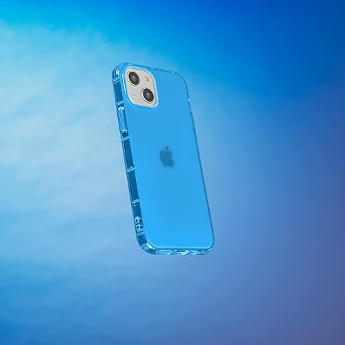 Miniatura 3 de SteepLab Funda con resaltador de neón para iPhone, funda Grippy Jelly con bolsillos protectores de aire (azul azul celeste, iPhone 13)