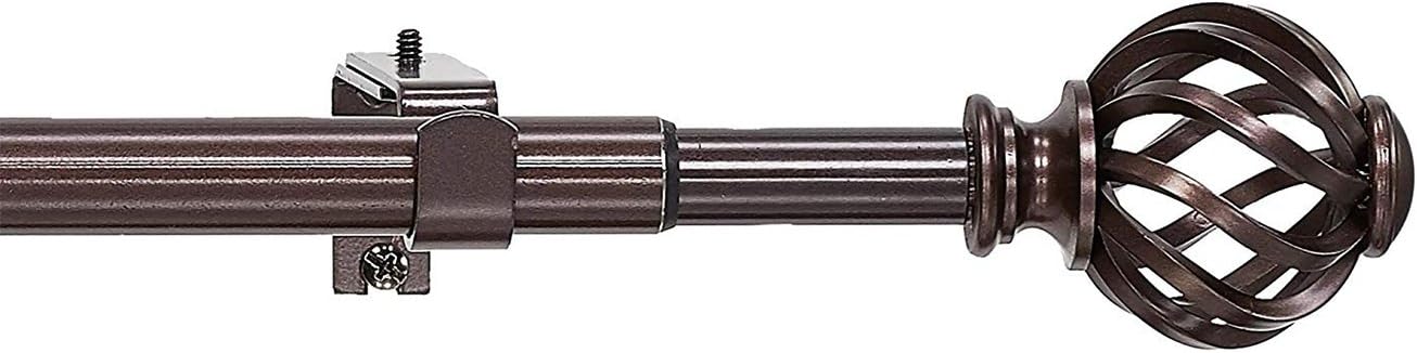 "Achim Home Furnishings, Oil Rubbed Bronze Buono II Decorative Rod & Finial Symmetry, 48"" up to 86""" (RDBSYM4806)