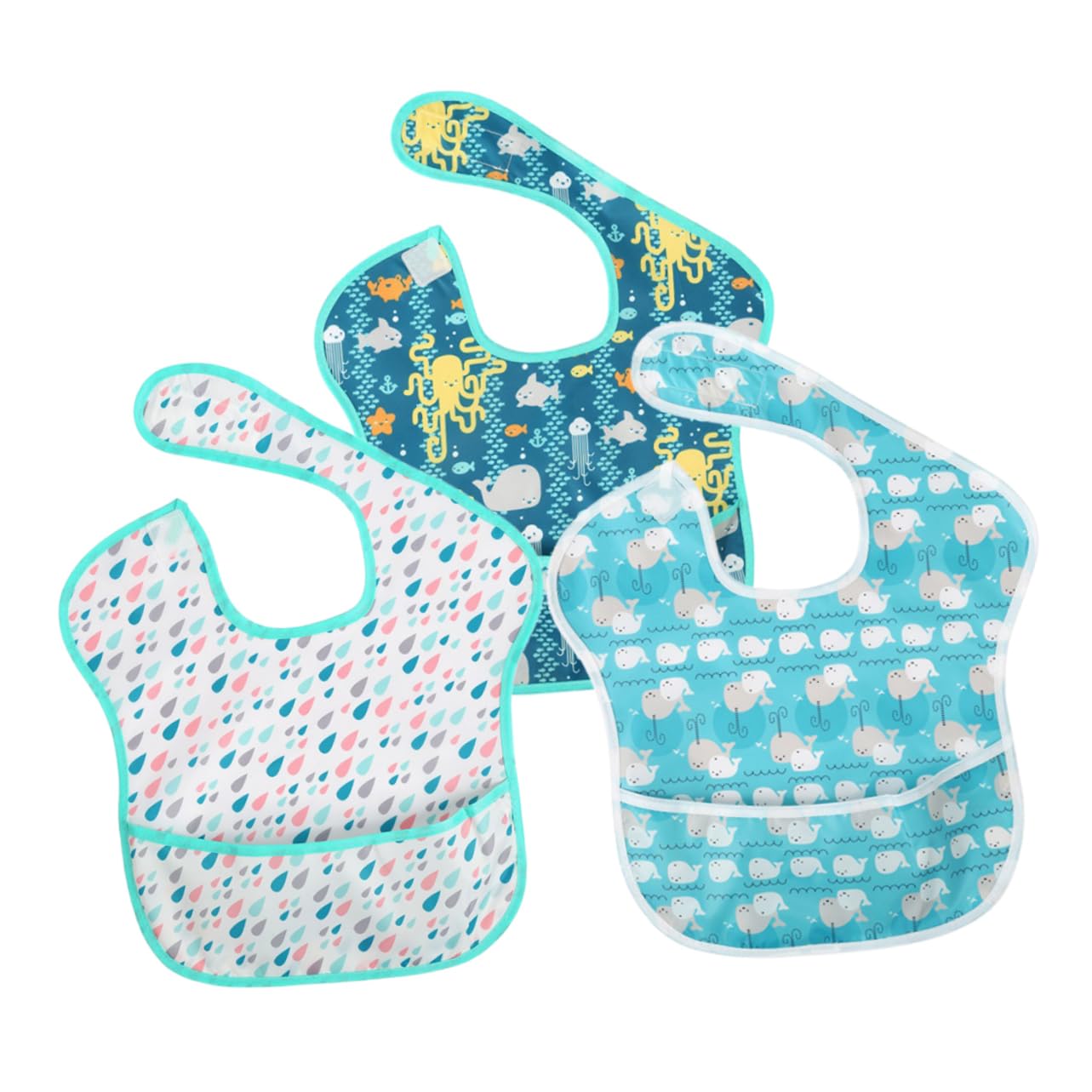 UPKOCH 9piezas Baberos Impermeables Para Bebés De Diseño De Cartoon y De Usar Para Comidas y Bebés Material y Lavable