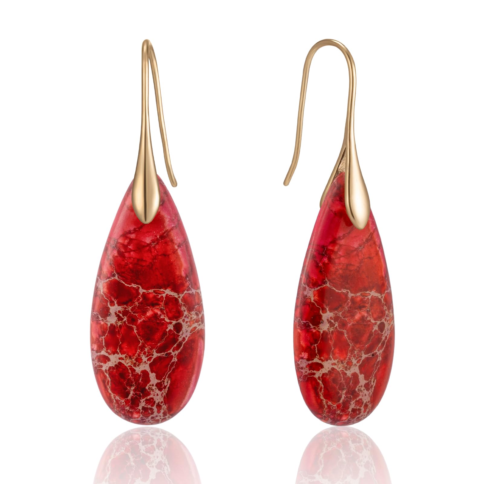 SELOVO Stone Fishhook Dangle Drop Earrings Statement Earrings for Women Stone