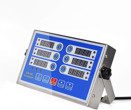Commercial Kitchen Timer 6 Channels Restaurant Timer Commercial Cooking Reminder Loud Alarm Stainless Steel for Restaurnt Home Baking ShopBlue
