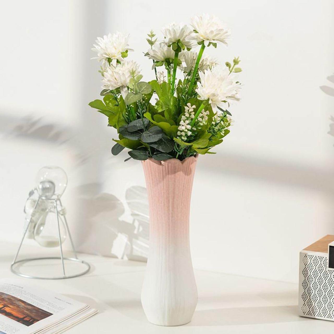 Amazon.co.jp: YJFFQ フラワーベース 花器 セラミック花瓶 モダン 