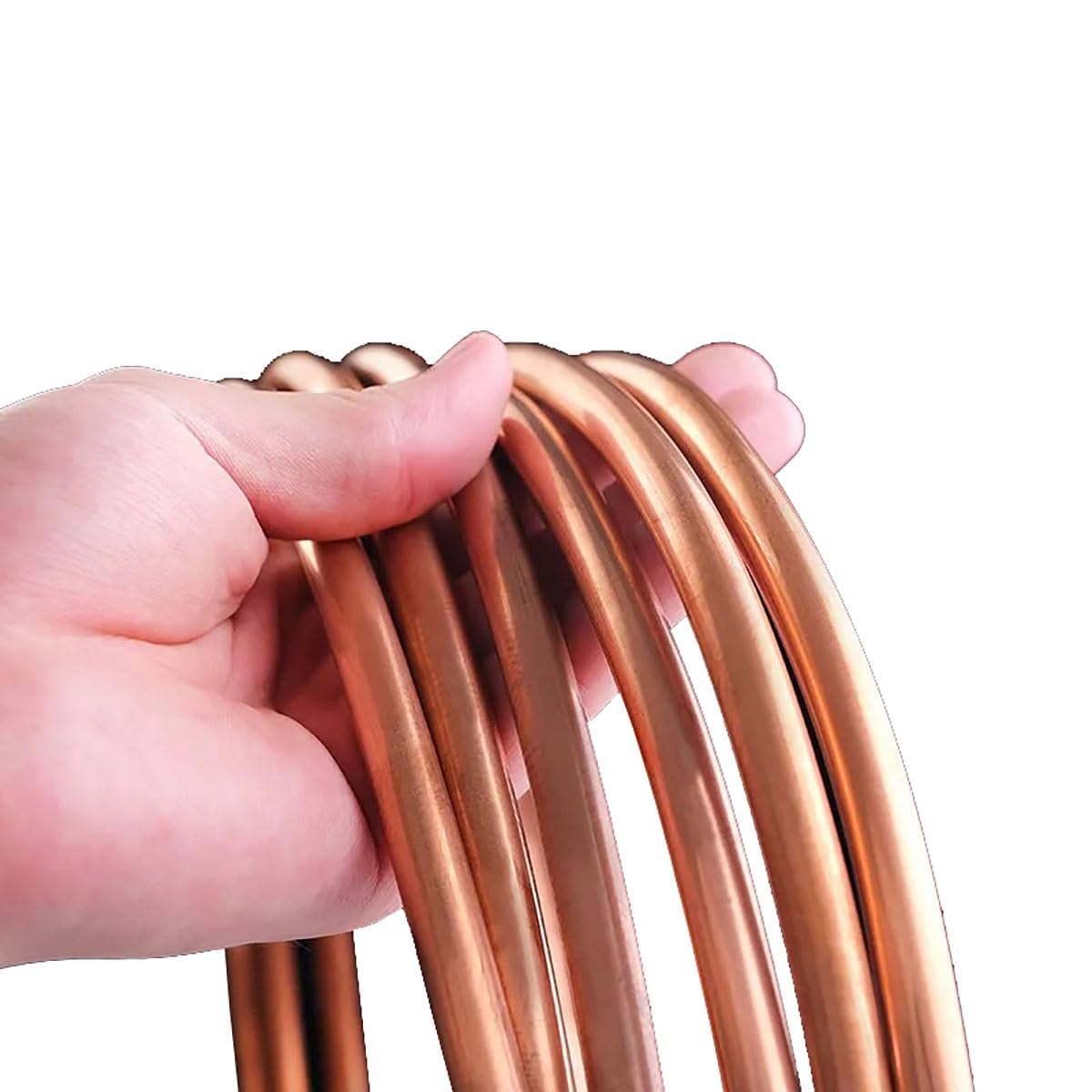 Copper Tube, 99.9% T2 Conditioning Pipe OD 2mm 3mm 4mm 6mm 8mm 10mm 12mm 14mm 16mm Straight(5 Meter x 1mm)(5 Meter x 3mm x 0.5mm)