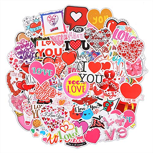 Facraft Love Sticker,100Pcs Scrapbook Sticker With Heart Shape,Valentine's Day Die-Cut Sticker For Scrapbook Decorative Couple Daily Planner #TOP6