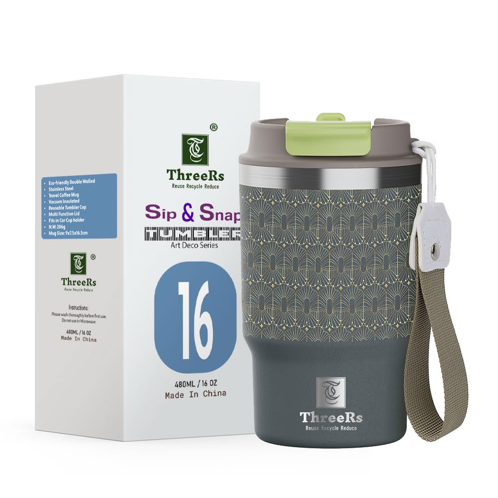 Bicchiere Termico Da Viaggio ThreeRs 480ml - Tenuta Stagna E Design Elegante - Foto 14