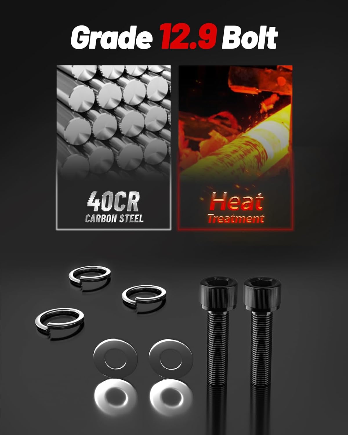 EVIL ENERGY 2" Leveling Lift Kit Compatible with Toyata 2005-2023 Tacoma 2WD/4WD (6 lugs only), 2003-2023 4Runner, 2007-2015 FJ Cruiser, 2 inch Front Suspension Strut Spacers Black
