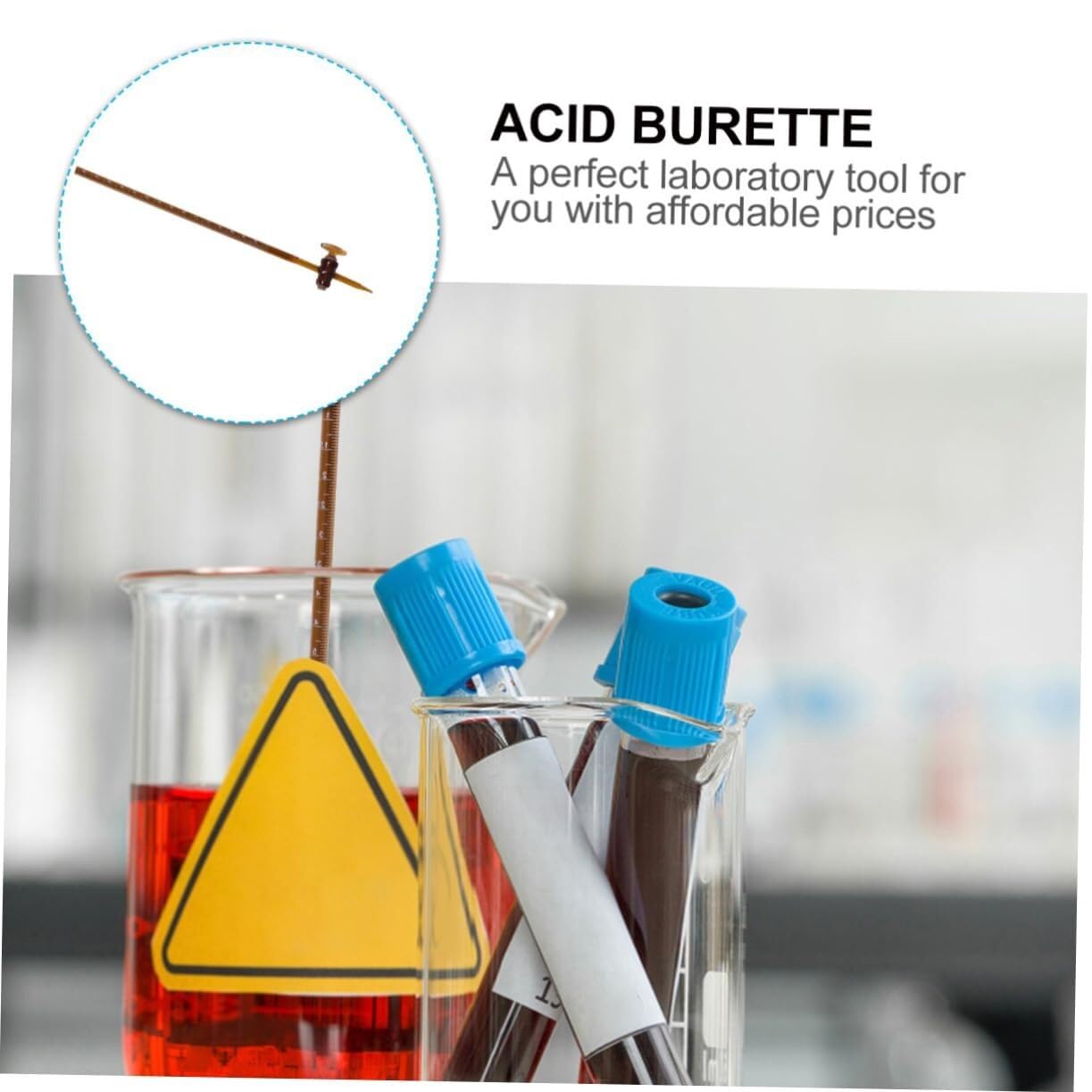 Säurebürette, Borosilikatglas, 10ML & 25ML, Schul-Laborausrüstung, Sicher für Schüler(Brown,25ML)