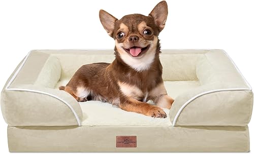 Miniatura 191 de Comfort Expression - Cama ortopédica perros pequeños, 20 x 14 pulgadas, impermeable, espuma soporte cartón de huevo, cojines extraíbles, sofá con