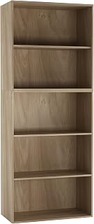URBNLIVING Wide 5 Tier Wooden Shelf Display Bookcase (Beech) (Oak), One Size
