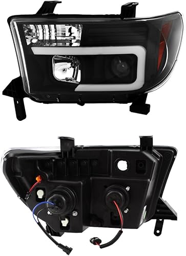 Miniatura 2 de AKKON - Para Toyota Tundra Sequoia LED DRL Tubo de luz Negro Proyector de repuesto Faros IzquierdaDerecha Lámparas