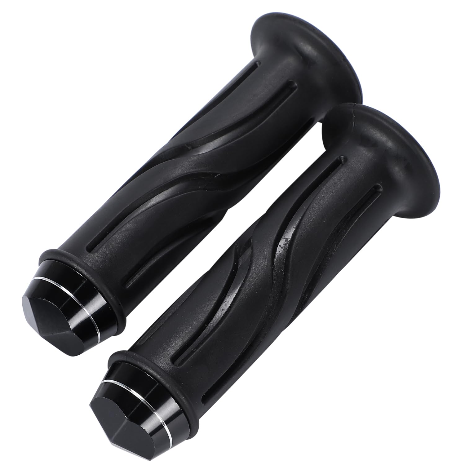 nakira Motorcycle Handle Grip 22.2mm Aluminum Rubber Black Left Right Set