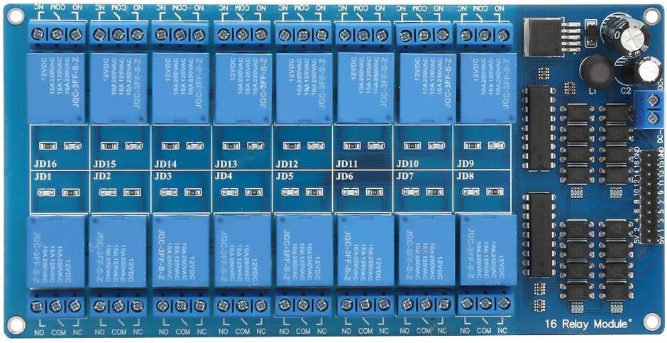 KEYREN Relay Interface Board, 16-channel 12V Relay Module Interface Control Board with Optocoupler Protection