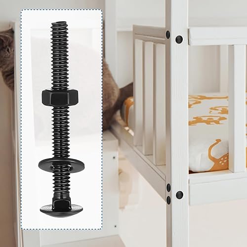 Miniatura 27 de Zonon Juego de 50 tornillos y tuercas de acero inoxidable de 1/4-20 x 3 pulgadas, cabeza redonda, cuello cuadrado, tornillos y tuercas hexagonales