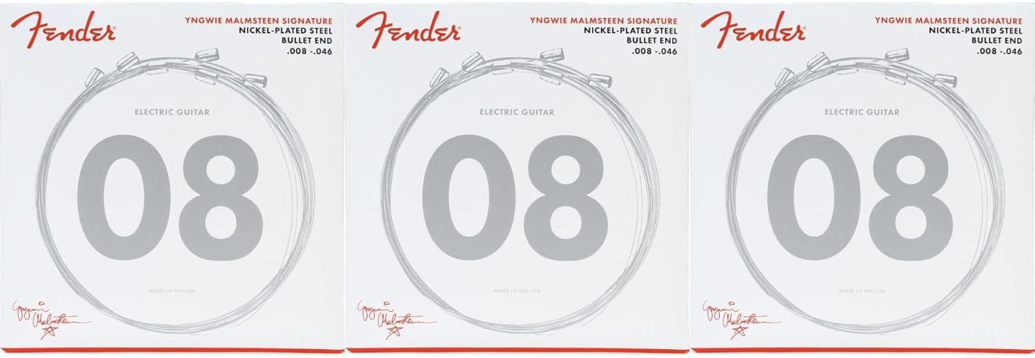 Fender Yngwie Malmsteen Signature Electric Guitar Strings - .008-.046 (3-Pack)