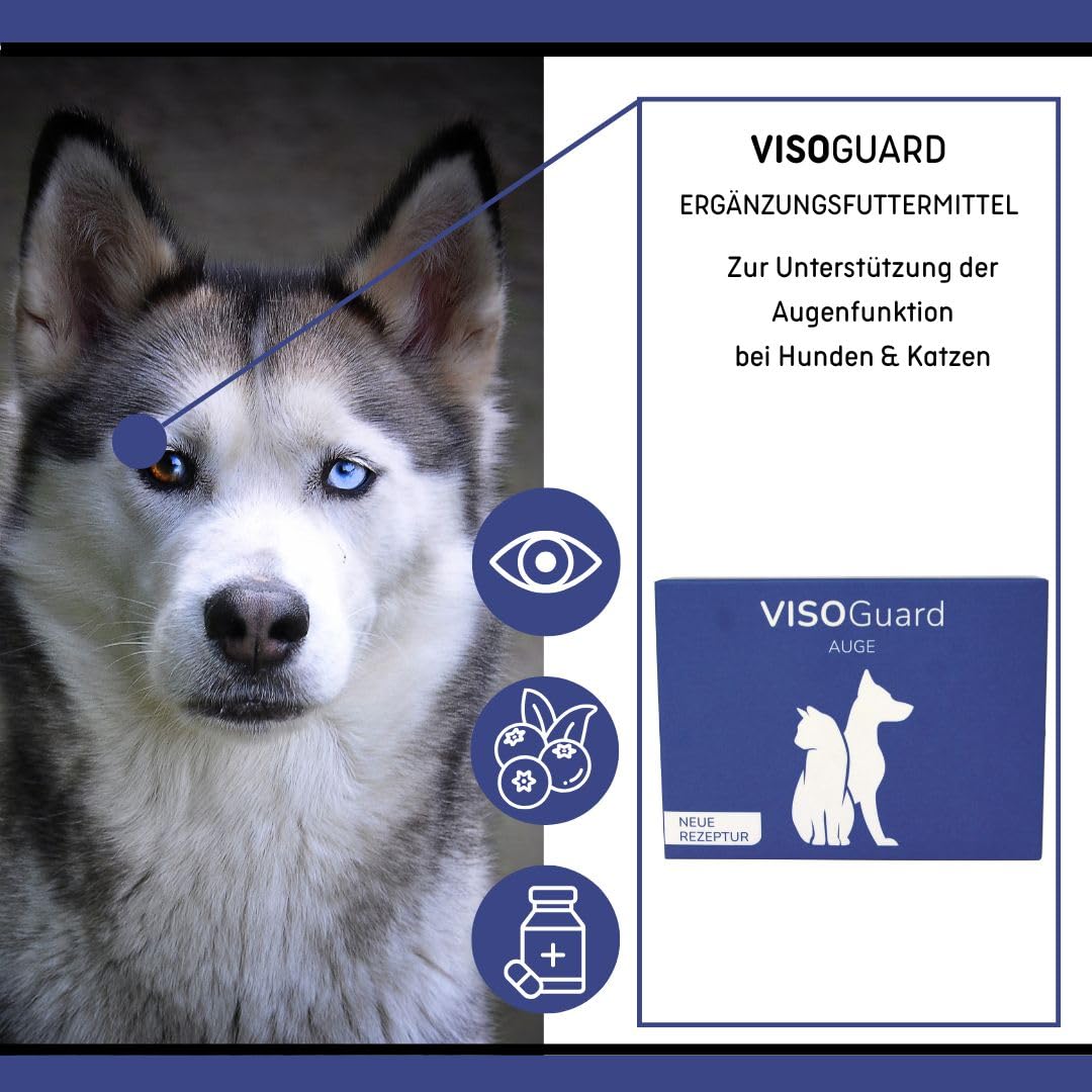 VisoGuard Tabletten für Hunde & Katzen 30 Stück: Unterstützt Sehfähigkeit & Augenwohlbefinden, Mit Lutein & Zeaxanthin, Ideal für Haustieraugenpflege