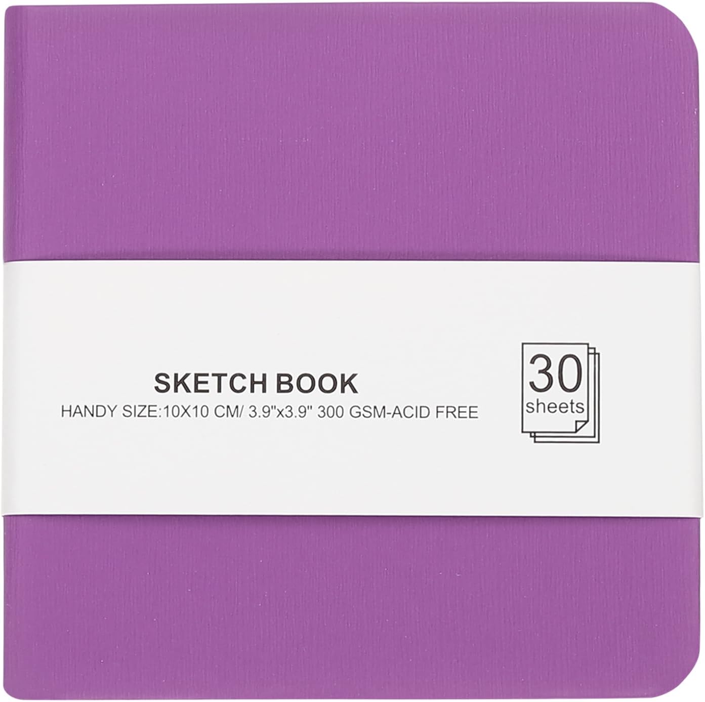 PATIKIL 4x4 Watercolor Paper Sketchbook, 30 Sheet 300GSM/203lb Acid Free Watercolor Journal Hardcover Artists Paper Pads for Painting, Light Purple