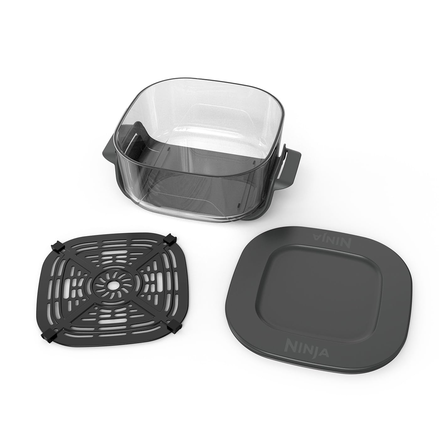 Ninja CRISPi, Contenitore in vetro resistente al calore TempWare, con coperchio, ciotola per friggitrice ad aria resistente al calore, 3,8 L, senza BPA, ideale da portare con sé, XSKLIDPLTEUUK