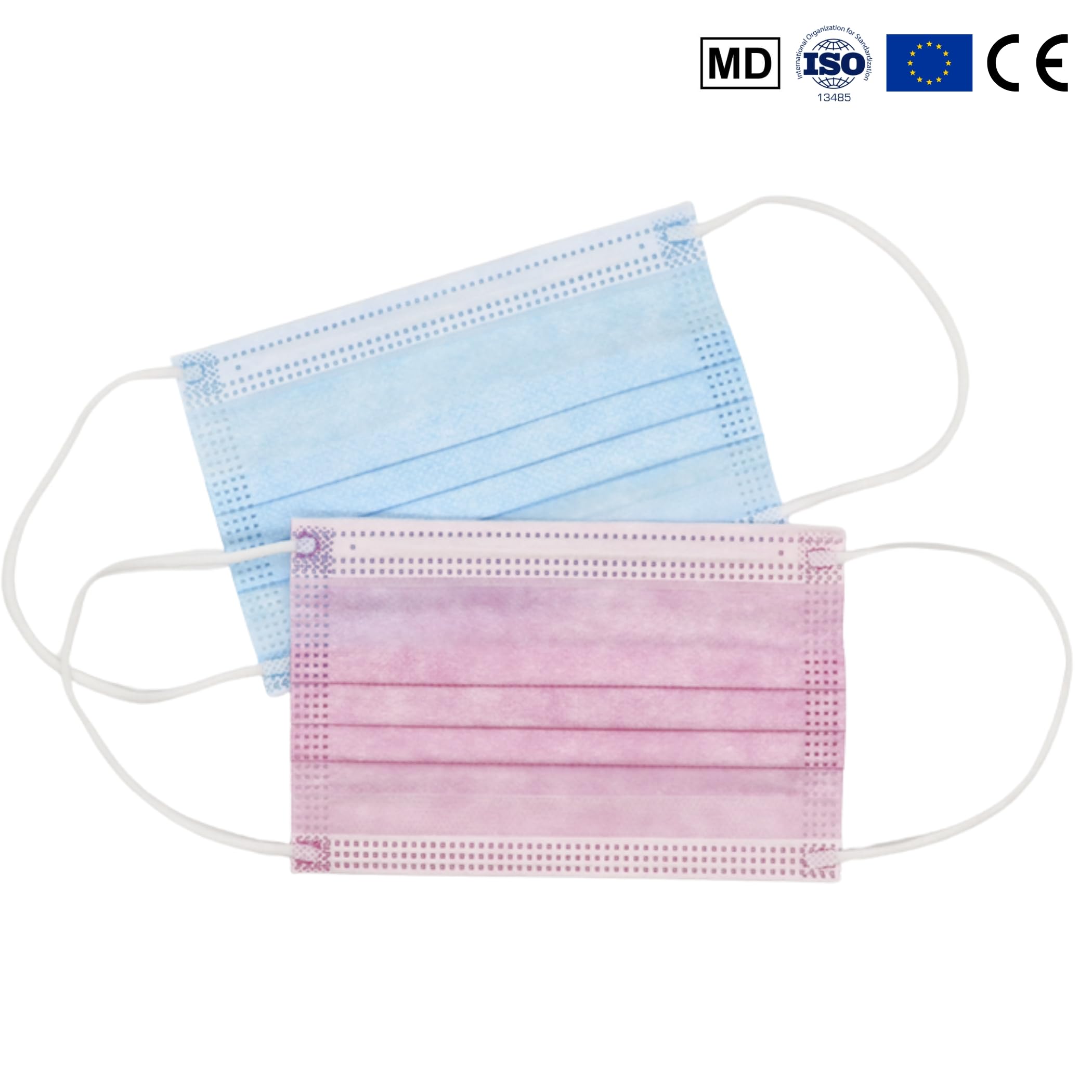 100 pcs. Masque Chirurgical IIR Petite Taille, Approuvé CE | 3 Couches, usage Médical, Protection Certifiée | Jetable - non Réutilisable, Couleur Bleu