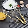 Berglander Gold Whisk Pack of 3 Stainless Steel 8",10",12", Titianium Plating Whisks for Cooking, Beater,Wire Whisk Set Kitchen Wisk (Gold) #1