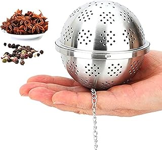 Spice Ball Extra Large For Cooking, Seasoning Ball, Spice Infuser, Tea Ball Filter, With Extended Chain Hook For Enhancing Soups, Stews, Cider, Wine, And Especially Brewing Large Quantities Of Tea