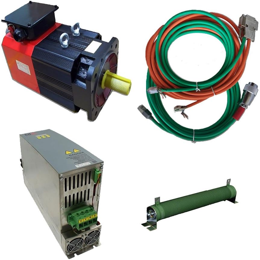 3 phase 1.5KW AC Spindle Servo Motor for CNC lathe and milling machine + 3.5A 2.5KVA high speed Spindle Servo Drive Servo Motor