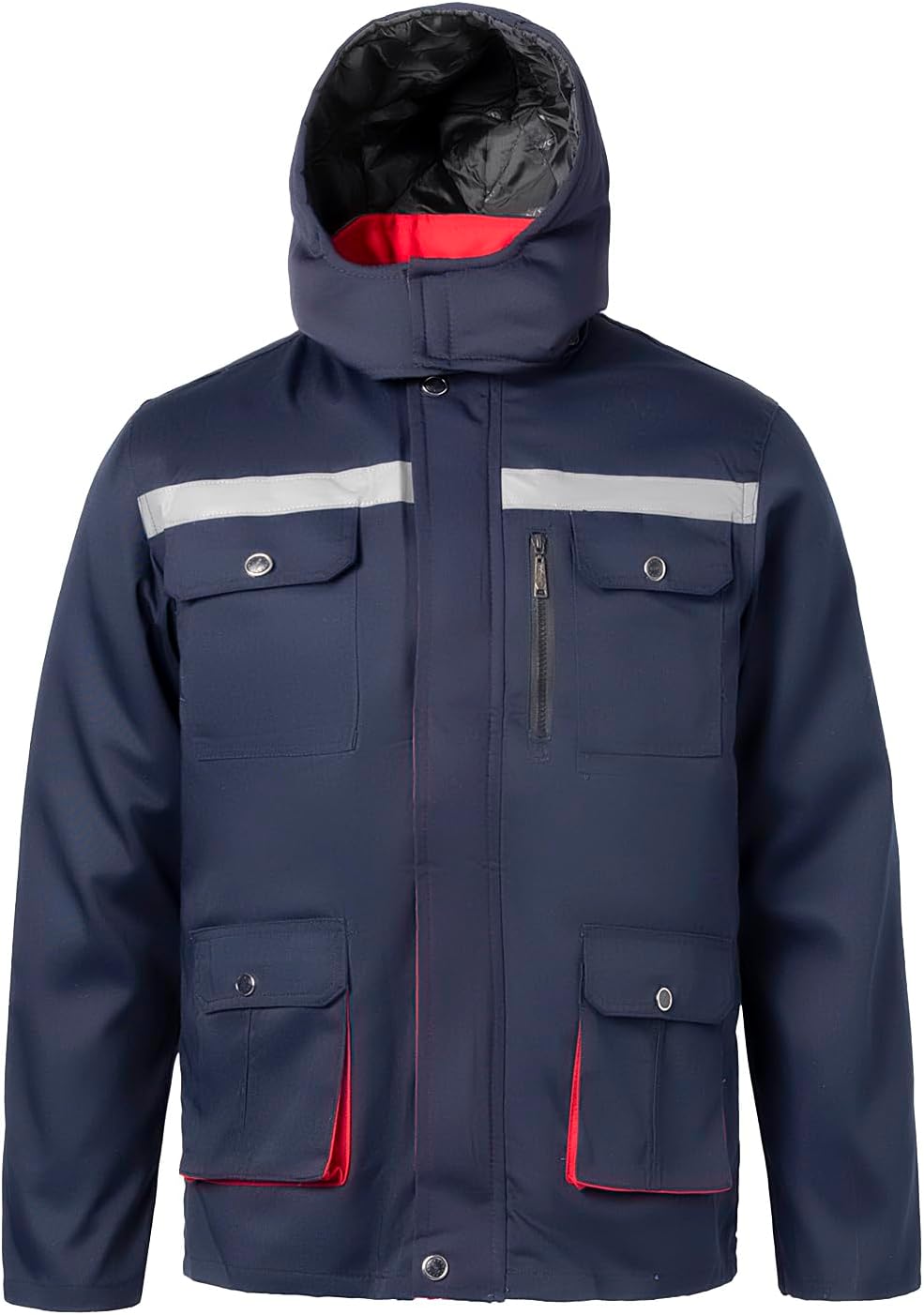 Winter Safety Coat for Men 2 in 1 Insulated Work Jacket Hi Viz Construction Padded Coats
