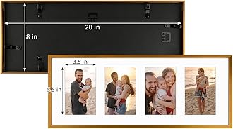Golden State Art, 4x6 Aluminum Collage Frame, Display 6x4 Pictures With 4 Openings Mat or One 8x20 Photo, Real Glass, Portrait/Landscape Wall Display, Bronze, 3 Pack