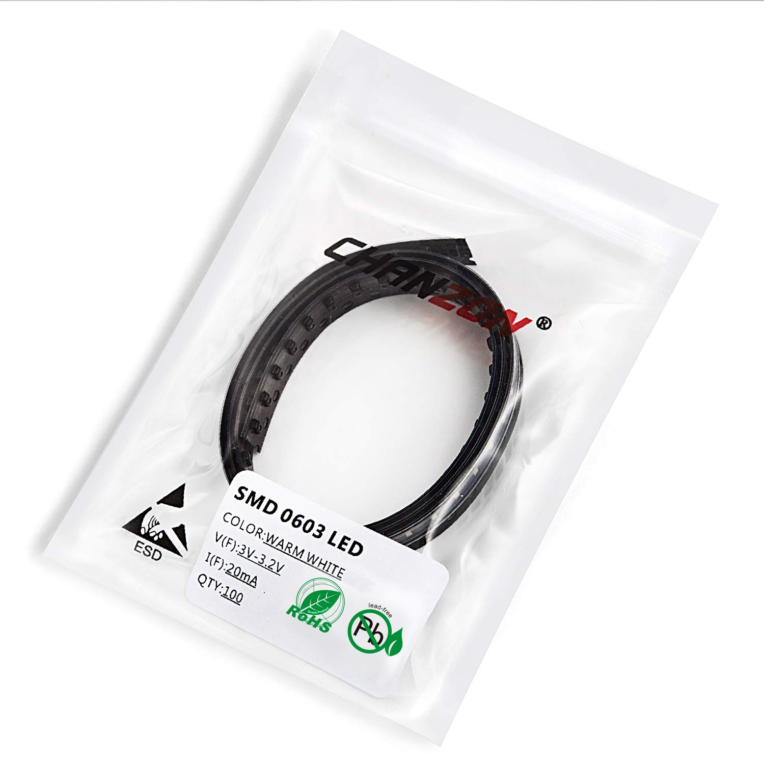 100x SMD 0603 Warmweiße LED – 1,6×0,8 Mm, 3V, 20mA, 3000K, 120° – Für DIY & Anzeigen