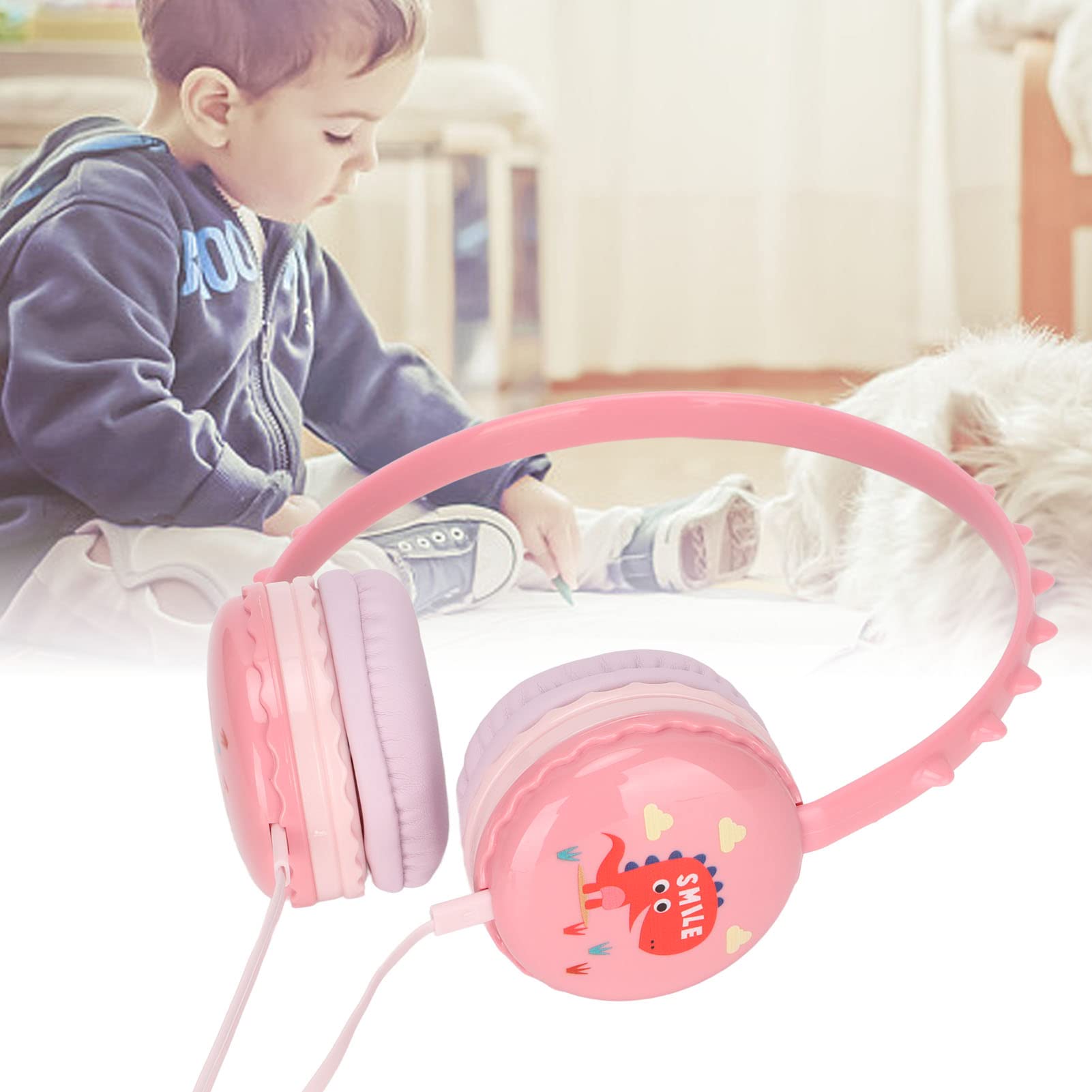 Cuffie Per Bambini A Forma Di Dinosauro - Color Viola, Regolabili, Con Microfono, Per Tablet E PC