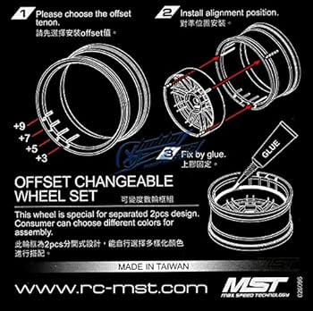 Amazon | MST 106ホイールセット (オフセット可変式)(黒－黒リム)(4P