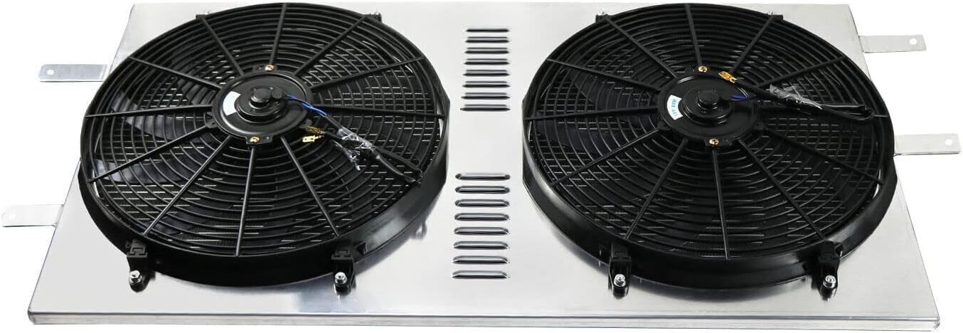 Aluminum Radiator Shroud +Fan Compatible for 1994-2002 2001 2000 Dodge Ram 2500 3500 5.9L Cummins Aluminum Electric Radiator Fan