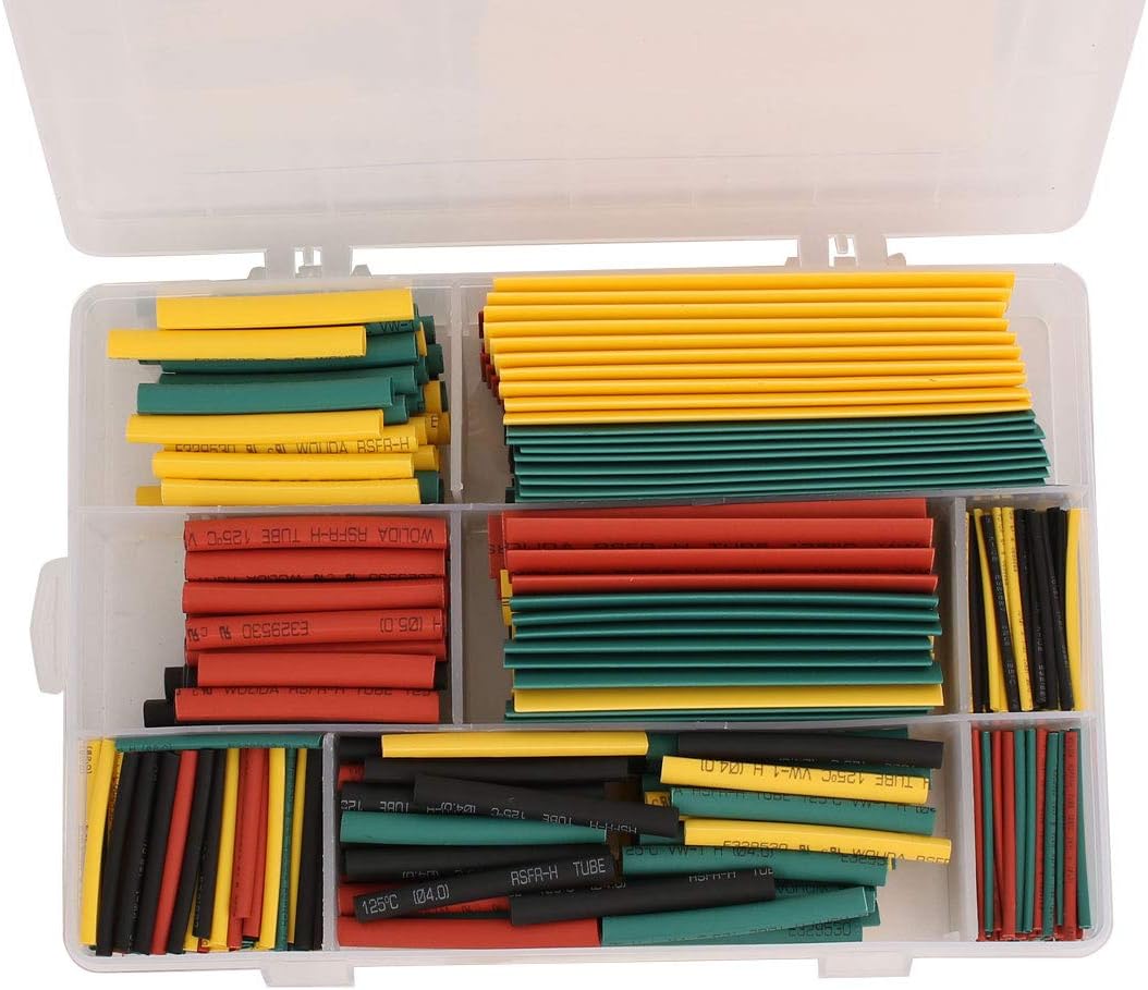 Aexit 540PCS Assorted Electrical equipment Sizes Heat Shrinkable Tube Sleeving Wrap Wire Kits